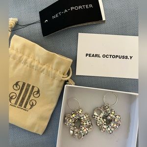 Pearl Octopuss.y silver plated crystal earrings from Net a Porter